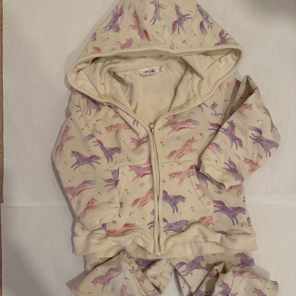 Angel Dear Unicorn Print Hoodie and Pants Set